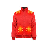 Women's Winter Puffer Jacket Heated With 8 Integrated Zones Stand Collar Snap Button Placket - Image 2
