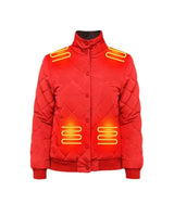Women's Winter Puffer Jacket Heated With 8 Integrated Zones Stand Collar Snap Button Placket - Image 2