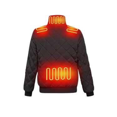 Women's Winter Puffer Jacket Heated With 8 Integrated Zones Stand Collar Snap Button Placket - Image 6