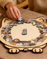 Wooden Cat Puzzle 135-Piece Adult Jigsaw In Gentle Morandi Hues - Image 1