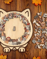Wooden Cat Puzzle 135-Piece Adult Jigsaw In Gentle Morandi Hues - Image 2