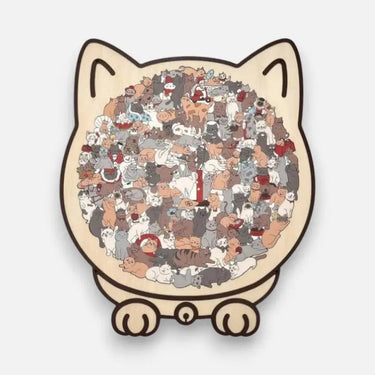 Wooden Cat Puzzle 135-Piece Adult Jigsaw In Gentle Morandi Hues - Image 7