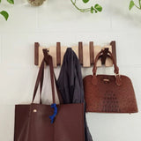 Wooden Coat Rack with Streamlined Wall-Mounted Design and Angled Hooks - Image 3