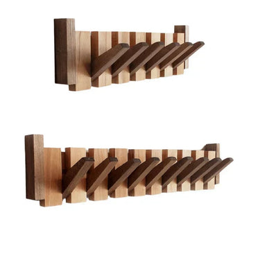 Wooden Coat Rack with Streamlined Wall-Mounted Design and Angled Hooks - Image 5