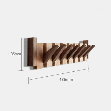 Wooden Coat Rack with Streamlined Wall-Mounted Design and Angled Hooks - Image 8