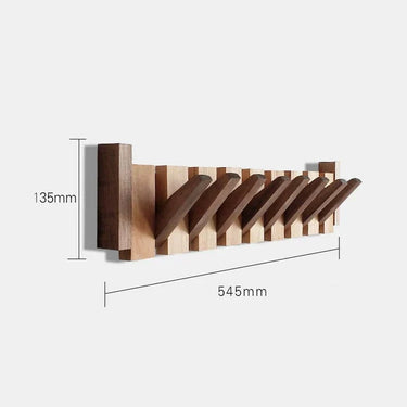 Wooden Coat Rack with Streamlined Wall-Mounted Design and Angled Hooks - Image 9