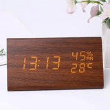 Wooden Digital Clock Triangular Design With Temperature And Humidity Display - Image 4