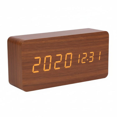 Wooden Digital Clock Triangular Design With Temperature And Humidity Display - Image 11