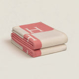 Wool Cashmere Blanket Checkered Woven Throw Letter - Image 4